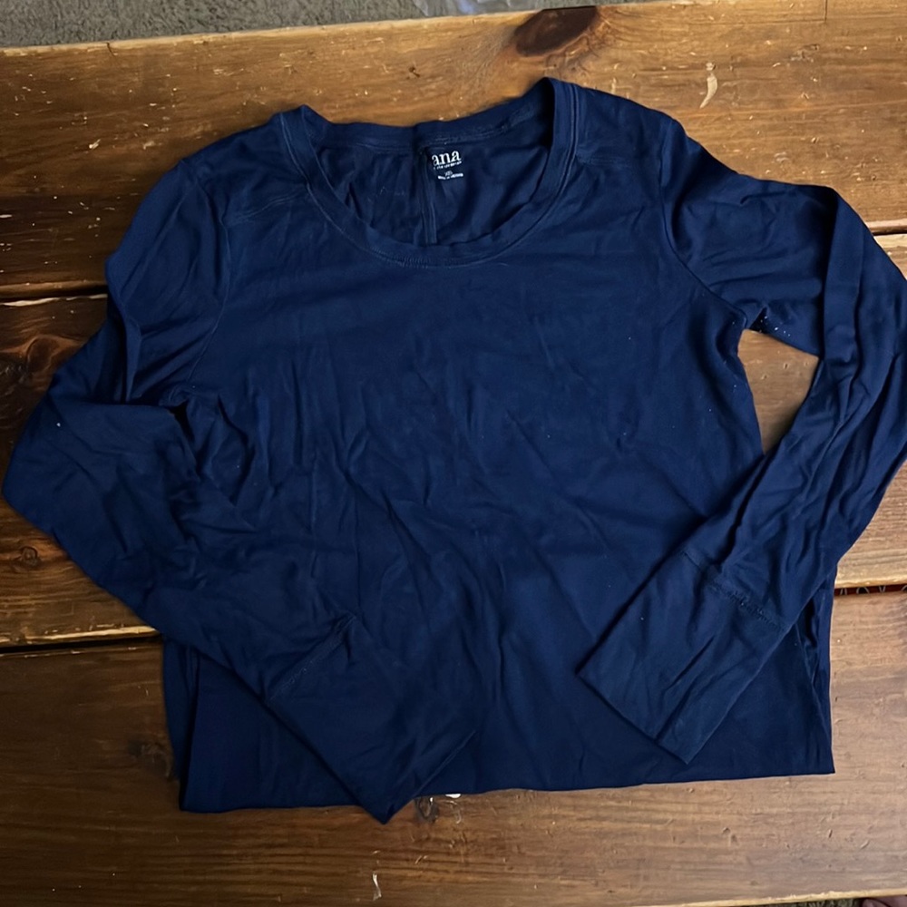 blue long sleeve blouse